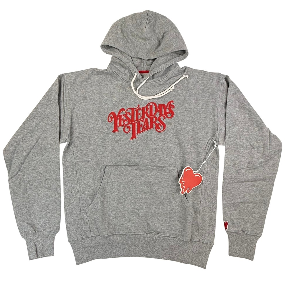 Emotionally Unavailable Yesterdays Tears Melting Heart Gray Hoodie S NEW - Picture 2 of 10